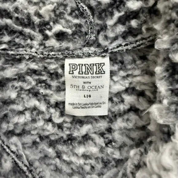 Victoria’s Secret PINK OU OKLAHOMA SOONERS Pullover Teddy Bear Fleece Hoodie L - Picture 3 of 10